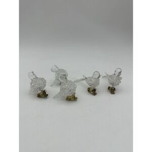 Vintage Hand Blown Hand Spun Bird Clip Ornaments Made In Taiwan 2-3"